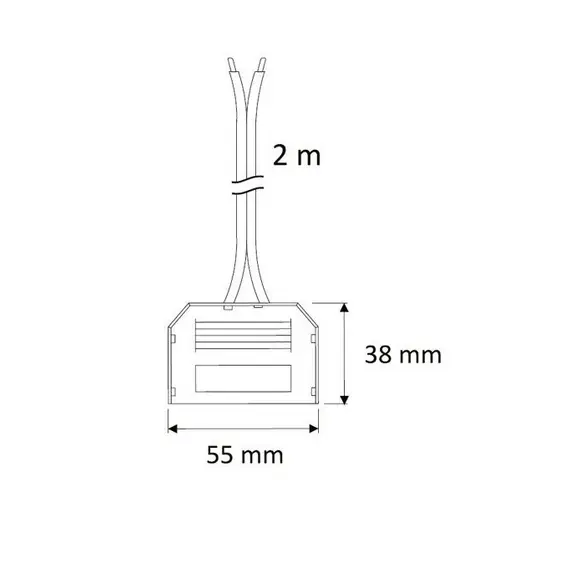 Разветвитель на 6 LED светильников, провод 2 м, 2x0,50мм2, черный арт.OKSZ-2M-LED-6-CZ-V03 - 1