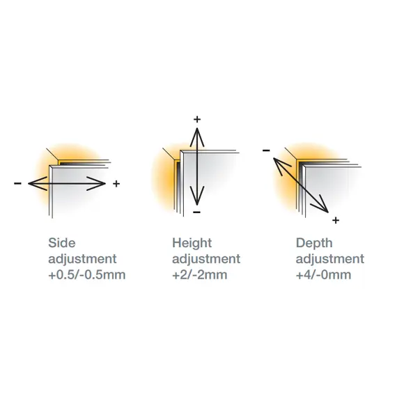 Петля мебельная Titus B-Type левая для откидной двери прямого корпуса 90 градусов 90/24/0 мм. Арт: 926-0A26-050-00 - 1