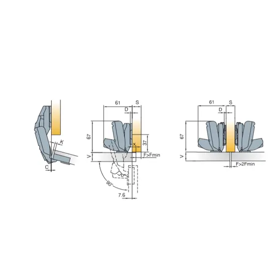 Петля T-Type 170/48/0 мм арт.702-0EL0-054-00 - 4
