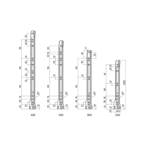 Направляющие роликовые, 250 мм, цвет белый арт.601-0625-877 - 1