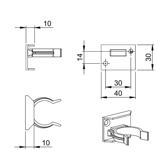 Клипса пластиковая к опоре мебельной арт.423.1000.03 - 1