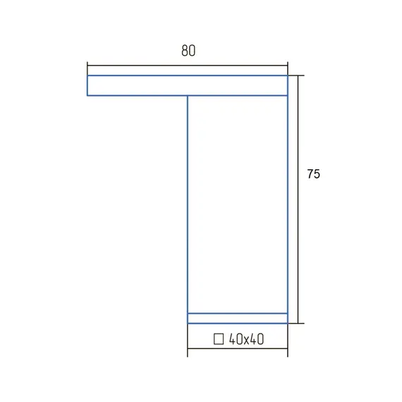 Опора ОСК 75-К стационарная квадратная H 75 мм хром матовый - 1
