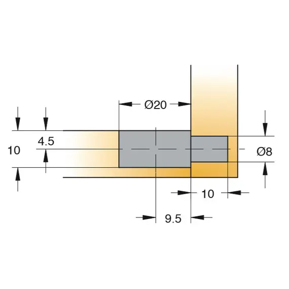Однокомпонентная стяжка Titus Quickloc темно-коричневая с фланцем. Арт: 006803-831-001 - 2