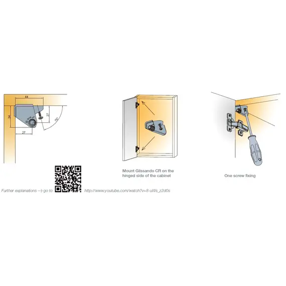 Демпфер мебельный угловой для полунакладных петель Titus Glissando CR серый регулируемая зона + 5 мм. Арт: 972-0X34-380-00 - 5