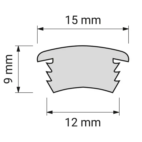 Профиль для LED  ленты PVC COVER (пластиковый) арт.PROFIL-COVER-OP-5M - 1