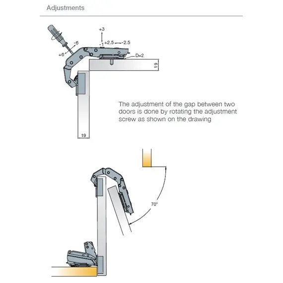 Петля T-type для складных фасадов 70/52 мм арт.721-0PM0-650-00 - 7