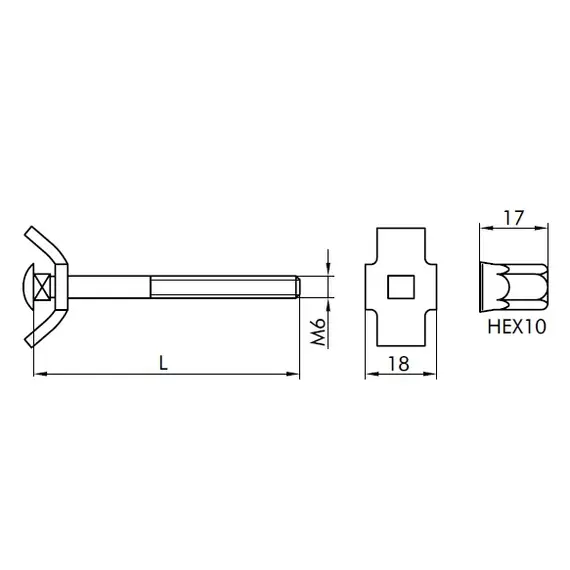 Соединитель столешницы М6 х 65 мм, арт.665.0650.40 - 1