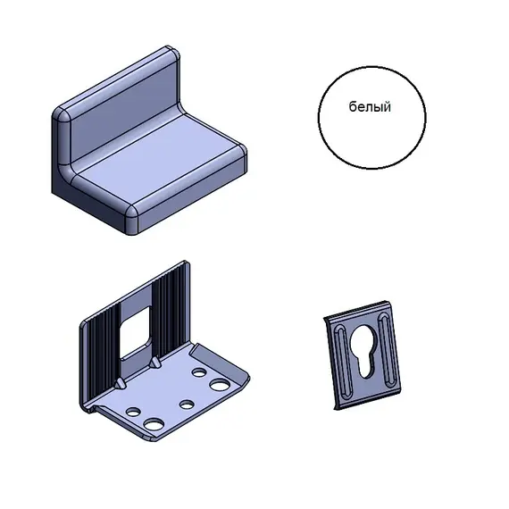 Навес шкафа без винтов белый, промупаковка арт.345.9504.01 - 1