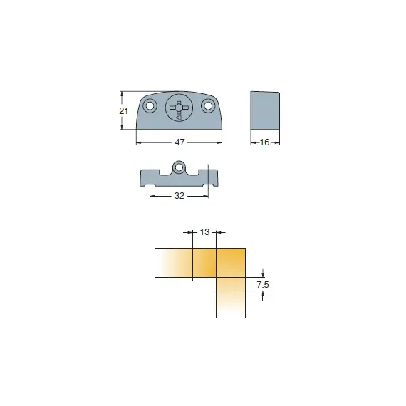 Стяжка угловая пластиковая, черный арт.279-9187-980 - 1