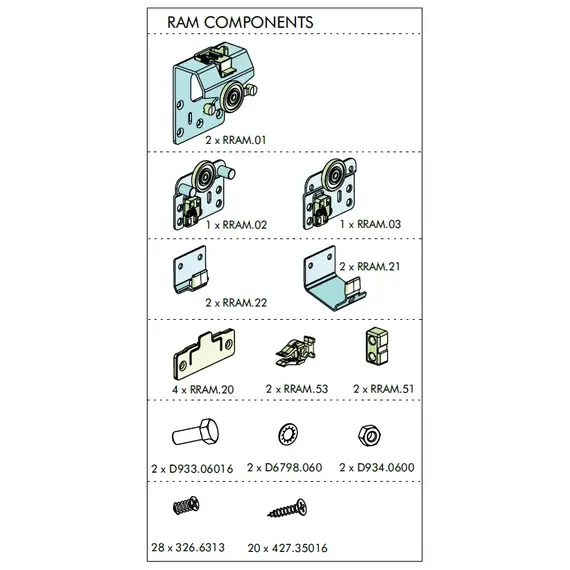 RAM.A21 Система раздвижных дверей RAM (комплект для 2-ух дверей) - 1