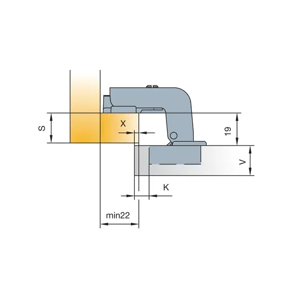 Петля мебельная Titus B-Type для фальшпанели 110/48/0 мм. Арт: 248-0V66-050-00 - 2