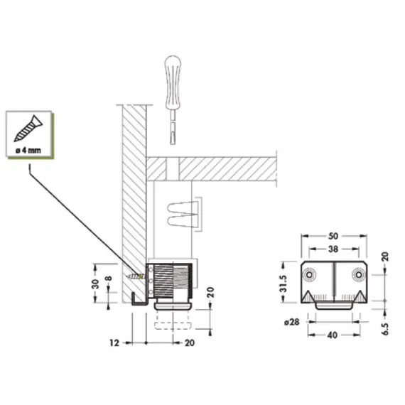Опора регулируемая H 30 мм 07.0123.40 - 6