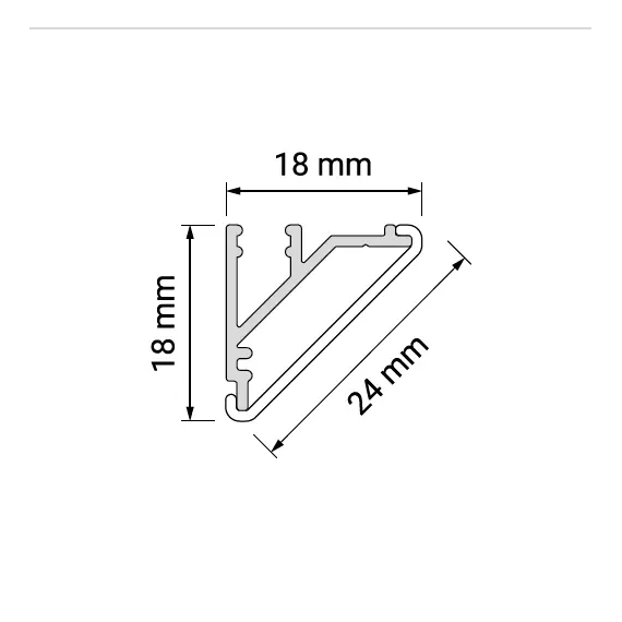 Светодиодный светильник Corner Line 900mm 4000K со 9,00W встроеным выключателем + крепление арт.CREJ0900-AO-BN25 - 3