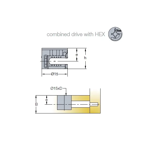Эксцентриковая стяжка, комплект для плиты Titus (009699+009435) 16 мм. Арт: 009699-885-K03 - 4