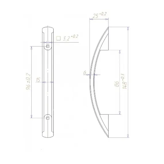 Ручка-скоба Кламет РС 26-96  рыжая - 1