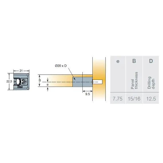 Эксцентрик SYSTEM 6 Drop-on 16 мм, установка сверху, темно-серый арт.006975-383-001 - 1