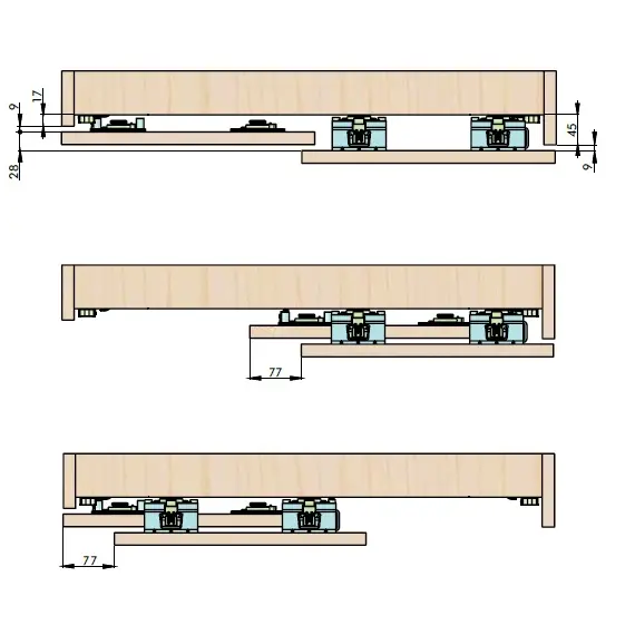 RAM.A28 Система раздвижных дверей RAM с демпфером (комплект для 2-ух дверей) - 5