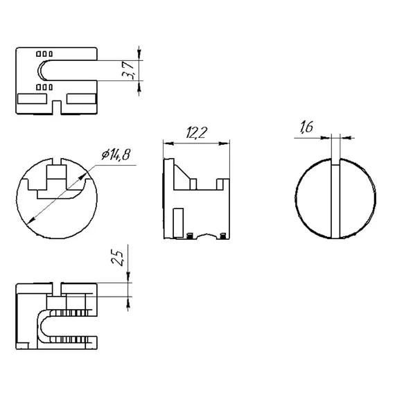 Эксцентриковая стяжка 15/15 пластиковая Дуб молочный арт.ROY.210811.08 - 1