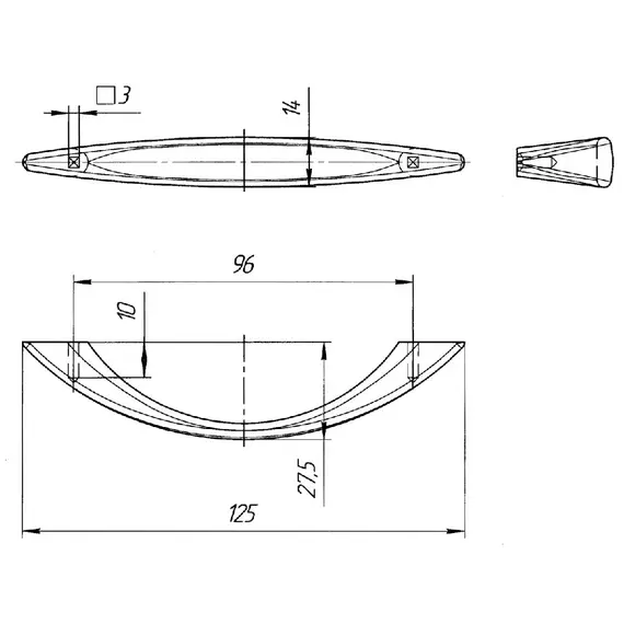 Ручка мебельная скоба Сатин арт.ROY.210811.22 - 1