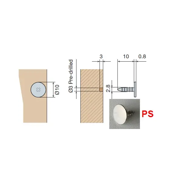 Пластина для магнита 10х0,8 мм забивная арт.PS - 1