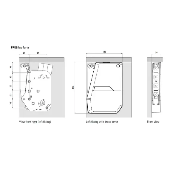Подъемник ФриФлап форте - тип E, комплект, антрацит арт.2716657500 - 1
