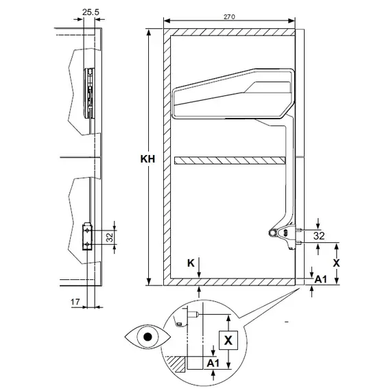 Подъемник ФриФолд Шорт, G3fs, комплект H710-790 мм арт.2720170006 - 3