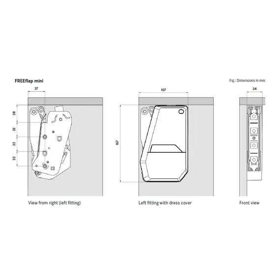 Подъемник ФриФлап мини - тип C, комплект, антрацит арт.2716637500 - 2