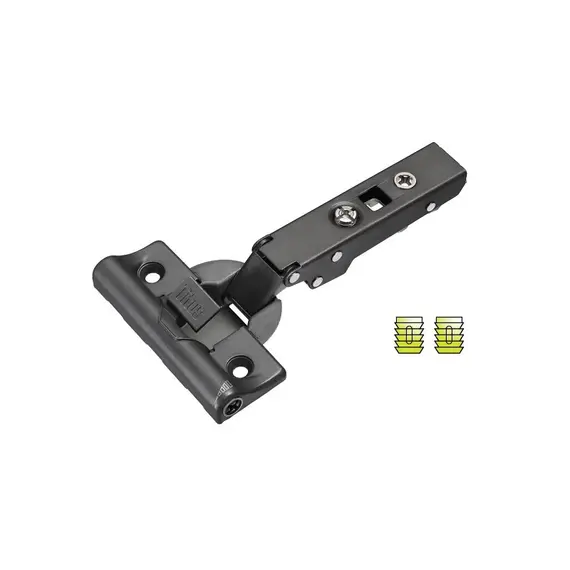 Петля мебельная Titus Noir T-Type Glissando 90 градусов с доводчиком 110/45/0 мм для машинной установки. арт.701-0AT1-668-00
