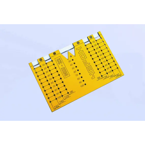 Шаблон для разметки отверстий под мебельные ручки-кнопки и ручки-скобы (96,128,160,192мм) арт.МШ-22