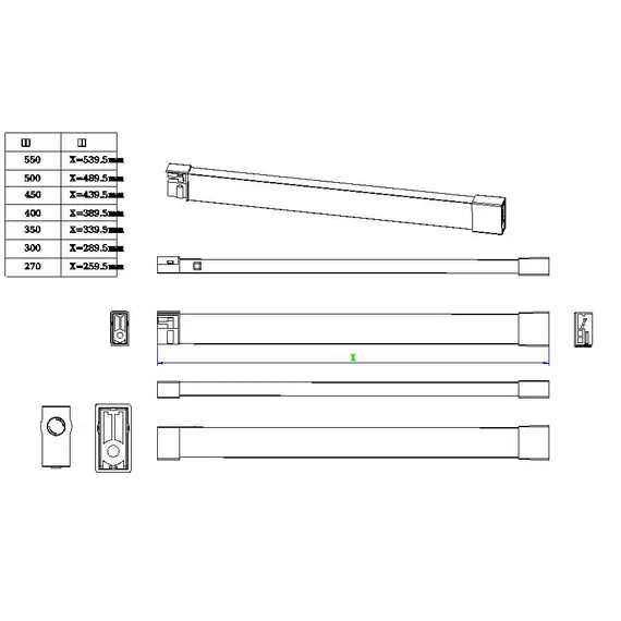 Универсальный рейлинг 400 мм, комплект (2 рейлинга+2 держателя), антрацит арт.655-9940-185 - 3
