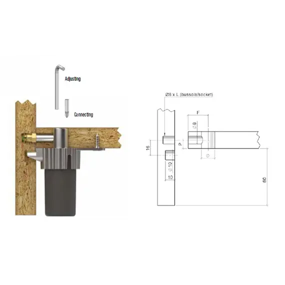 Опора регулируемая Trio 60мм d14мм арт.PI87ZZ - 7