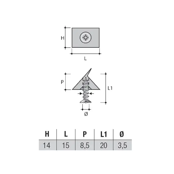 Фиксатор задней стенки с винтом, белый арт.FM03PB - 1