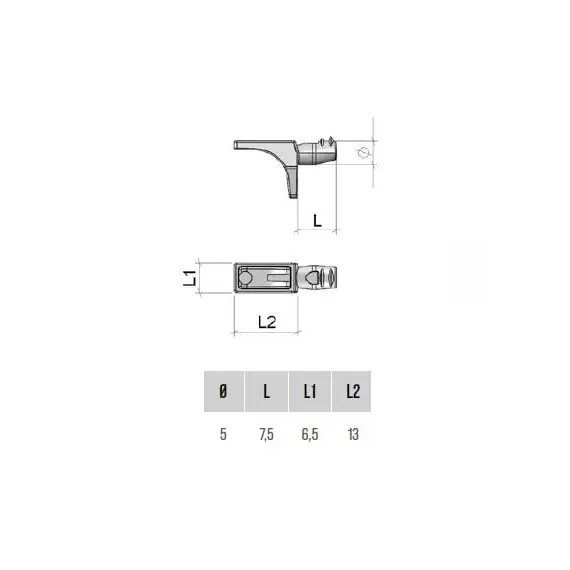 Полкодержатель, никель арт.ME65ZNL - 1