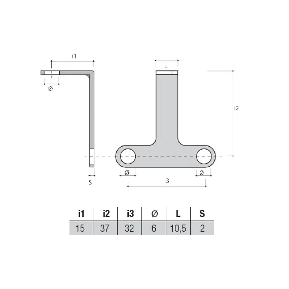 Уголок Т-образный для задней стенки, цинк арт.FM10FZ - 1