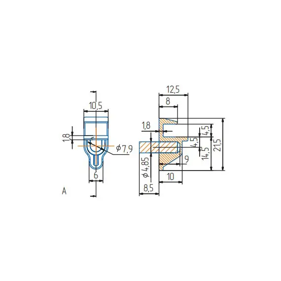 Стеклодержатель со штырем 4 мм прозрачный - 1