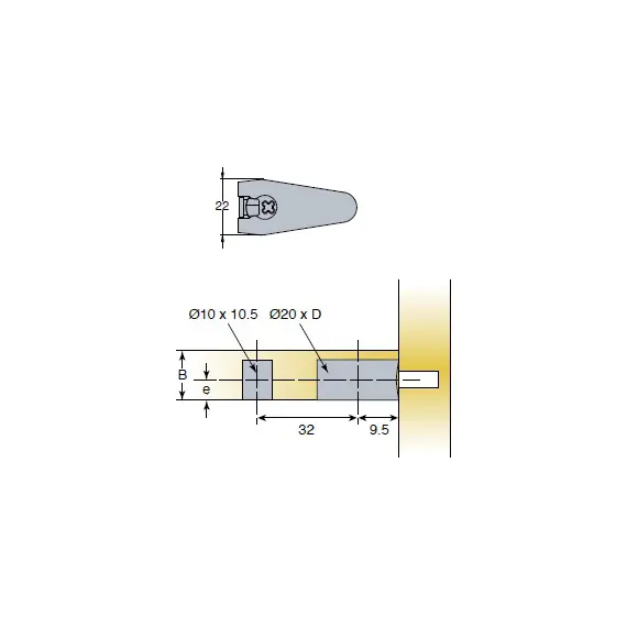 Эксцентрик мебельный распорный с фиксатором Titus System 6 Quickfit-Expando установка сбоку и сверху для плиты 18 мм черный. Арт: 006445-835-001 - 1