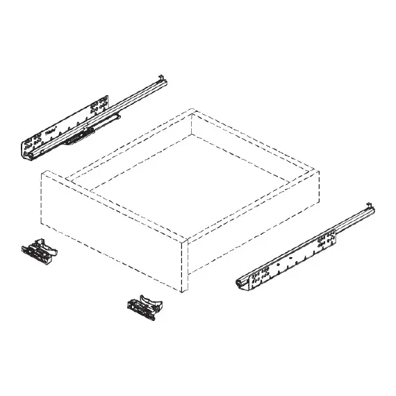 Направляющие скрытого монтажа 3/4 открывание SoftClose установка замками 400 мм арт.658-3040-00 - 4