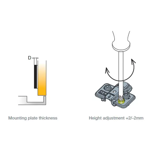 Монтажная планка петли T-type Noir F3 мм крест. с дюбелем 5x10,5 мм арт.700-0NF3-068-00 - 3