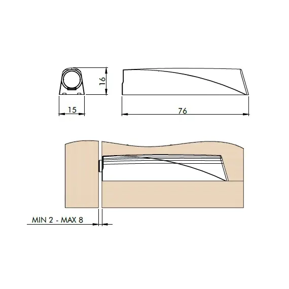 Корпус с планкой для толкателя Cubo, для шурупов по дереву, черный арт.962.CS00.03 - 1