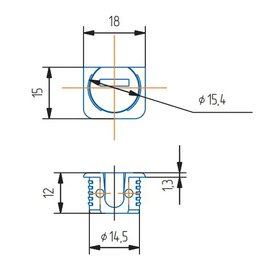 Полкодержатель врезной D 15, белый - 3