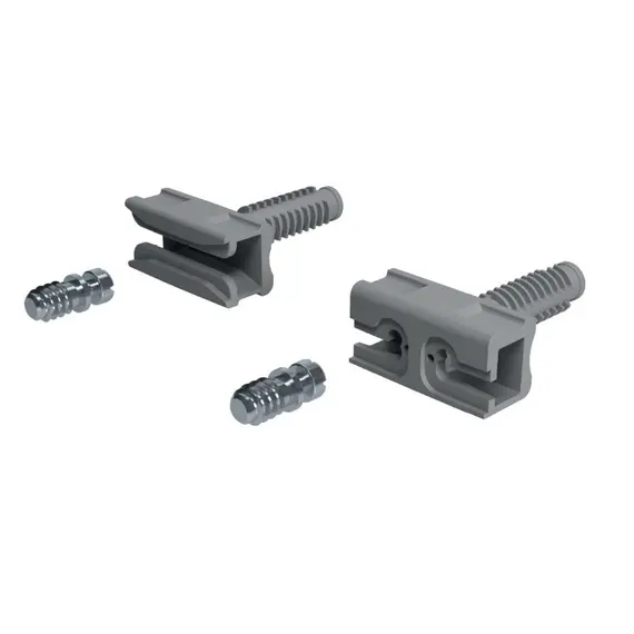 Полкодержатель потайной Zer0, h=10,8 мм, фиксатор, пластик серый RAL7045 арт.ZE03PGR - 2