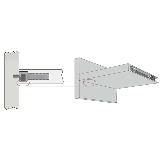 Полкодержатель потайной Zer0, h=10,8 мм, фиксатор, пластик серый RAL7045 арт.ZE03PGR - 3