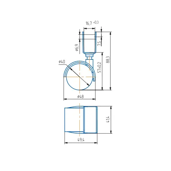 Опора колесная ОКП 40-П с U-образной пятой, белая арт.ОКП 40-П бел - 1