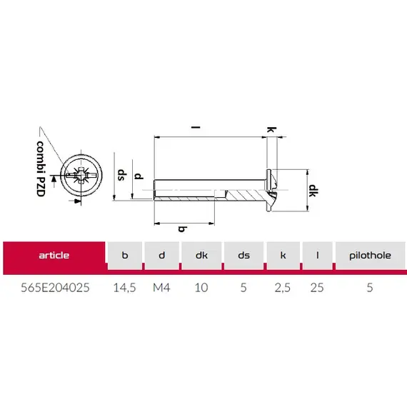 Стяжка межсекционная «Мама» М4 Х 25 (цинк) арт.565E204025Z5 - 1
