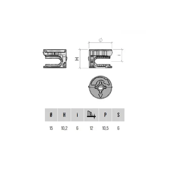 Эксцентрик D15x10 мм (замак) арт.EC16ZL - 1