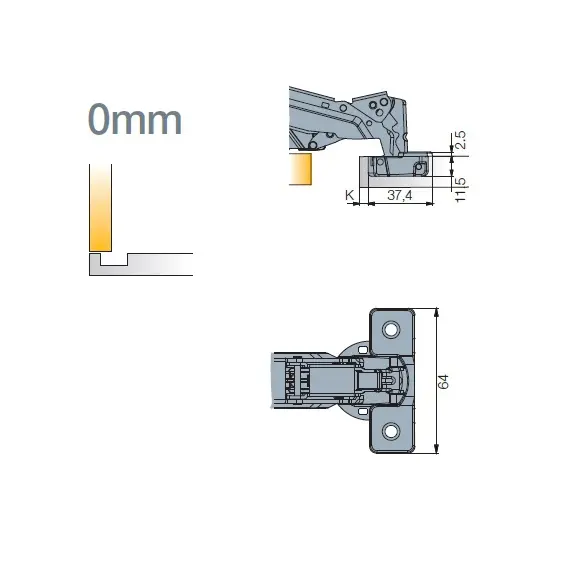 Петля T-type-i 170/48/0 мм арт.701-0ES0-054-00 - 2