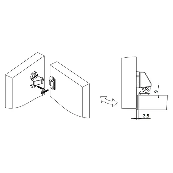 Ответная часть защелки роликовой Metalimpex, белый арт.243.B000.01 - 1