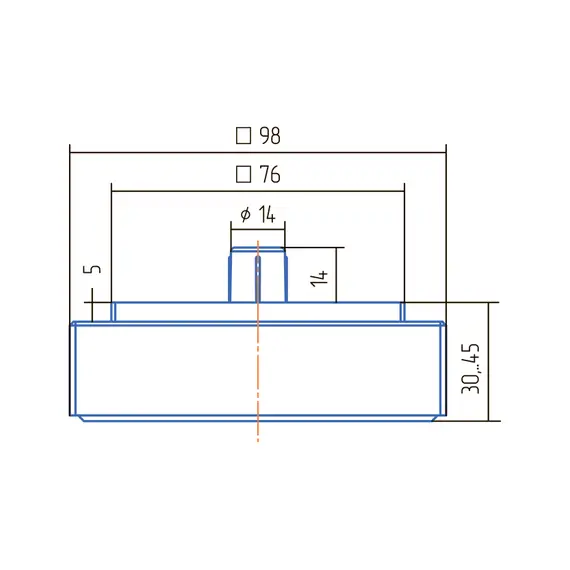 Опора квадратная регулируемая ОРК-30/100 бронза - 1