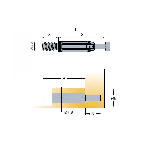 Дюбель Sys5 D5x24 11х12 мм арт.005073-383-300 - 1