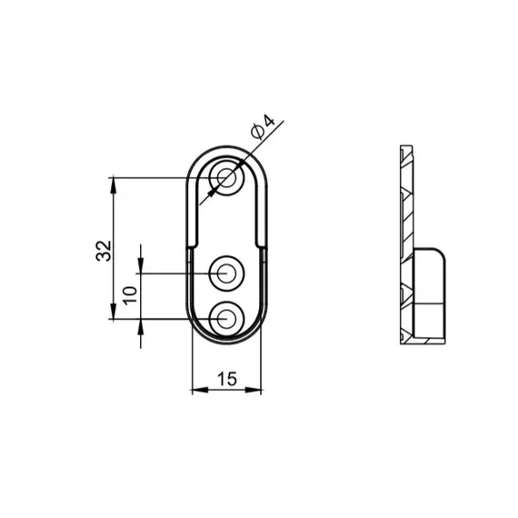 Штангодержатель 30x15, никель арт.142.1500.50 - 1